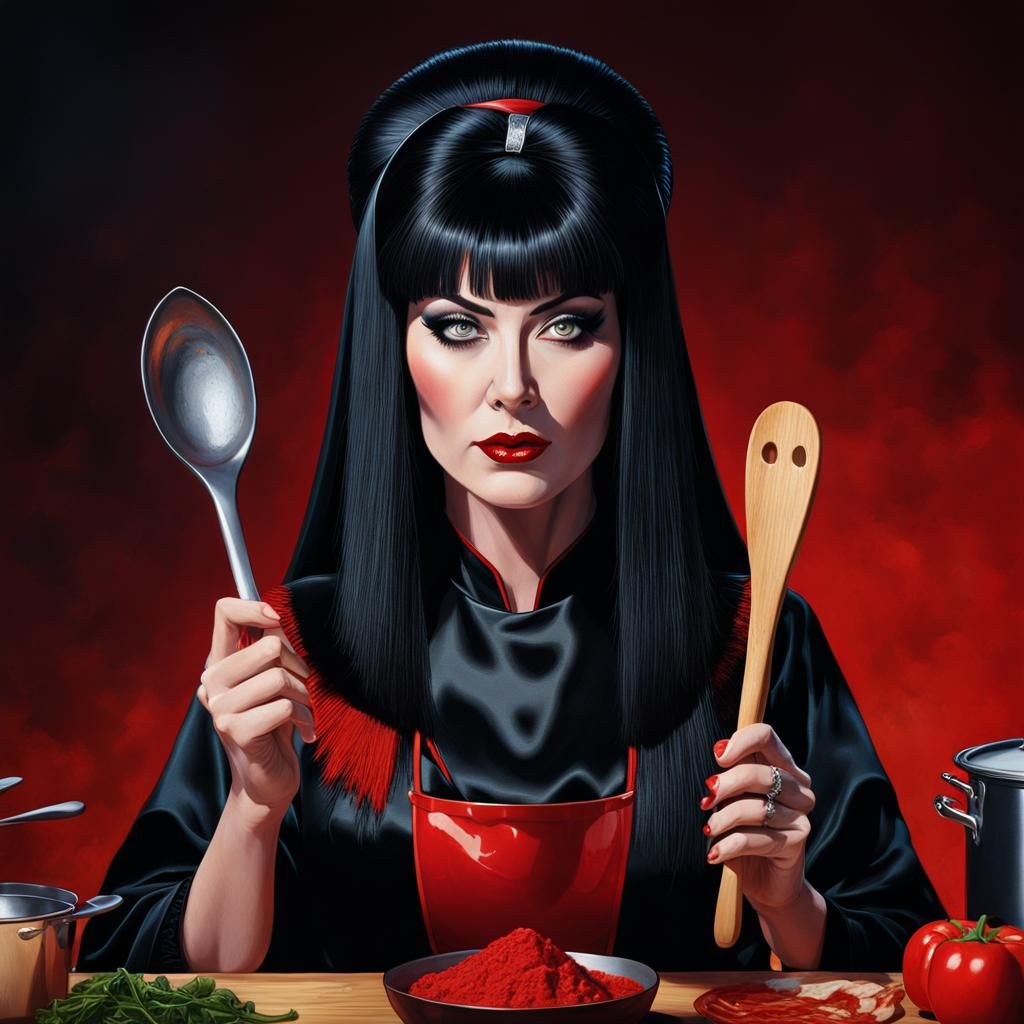 Elvira, Mistress of the Dark, Hosts a Cooking Show