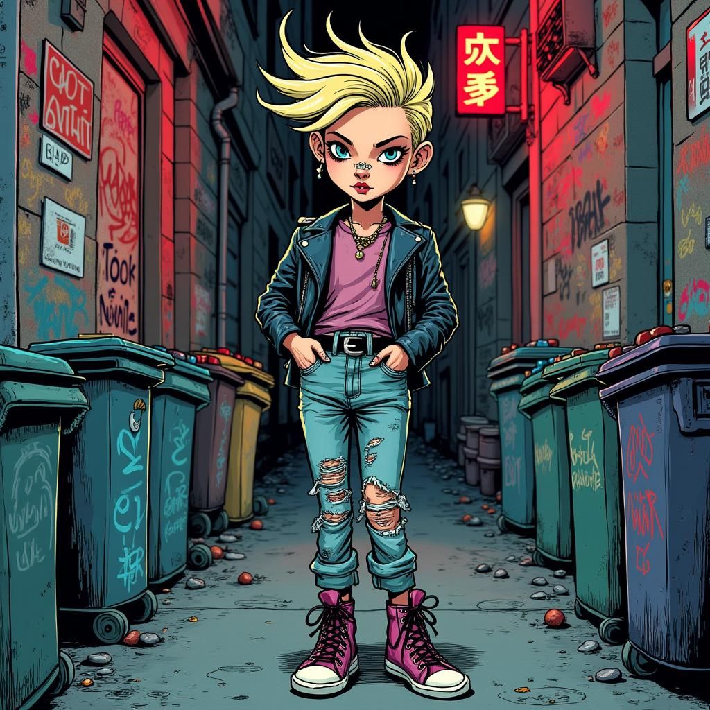 Punk in Graffiti Alley: Comic Book Style