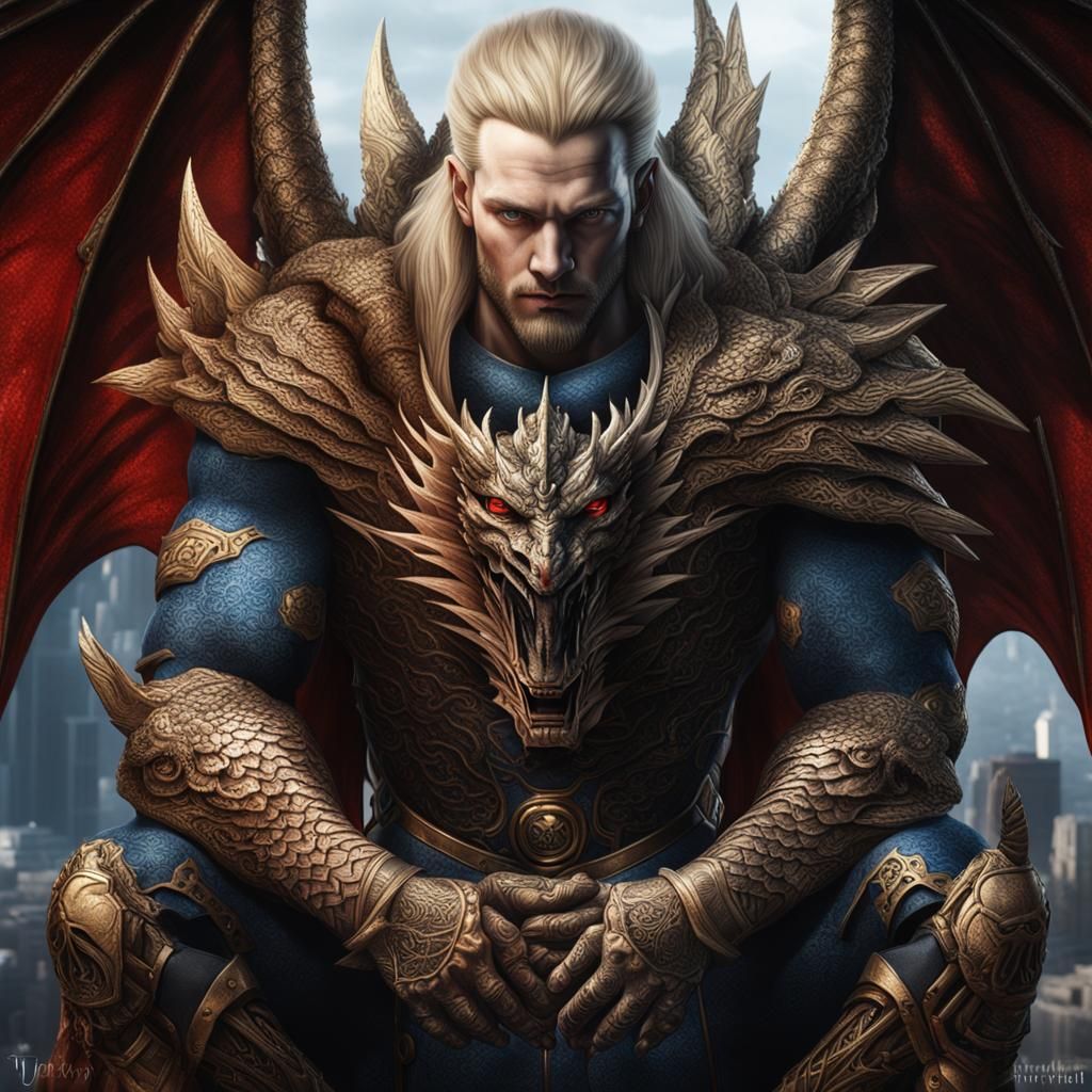 Dragon King Demigod with Hebrew Tattoos