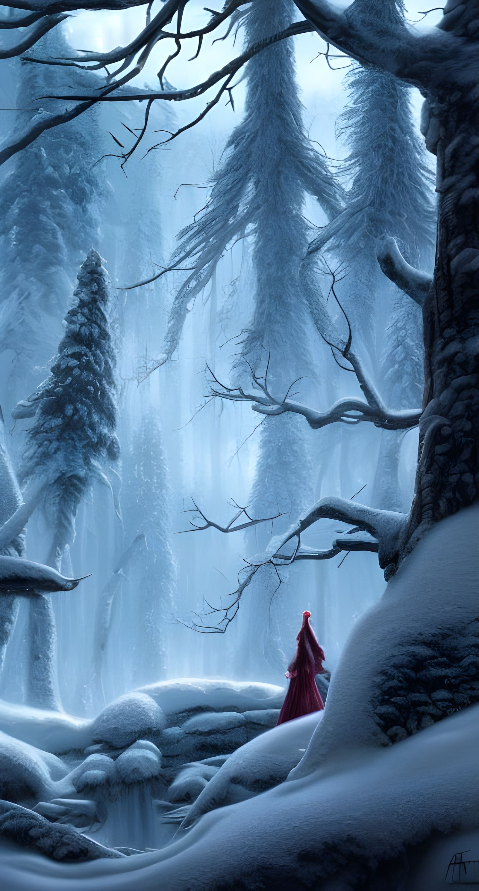Magical Winter Forest Landscape in Hyper-Realistic Detail