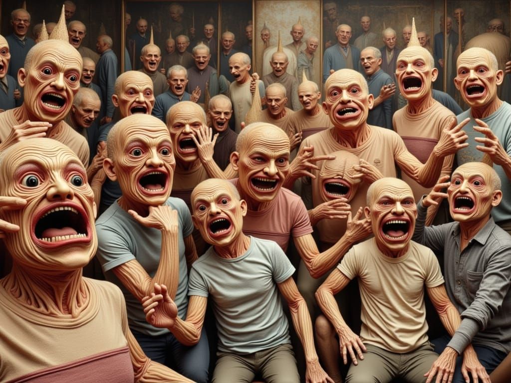 Surreal Flaming Faces Fooling Dentists