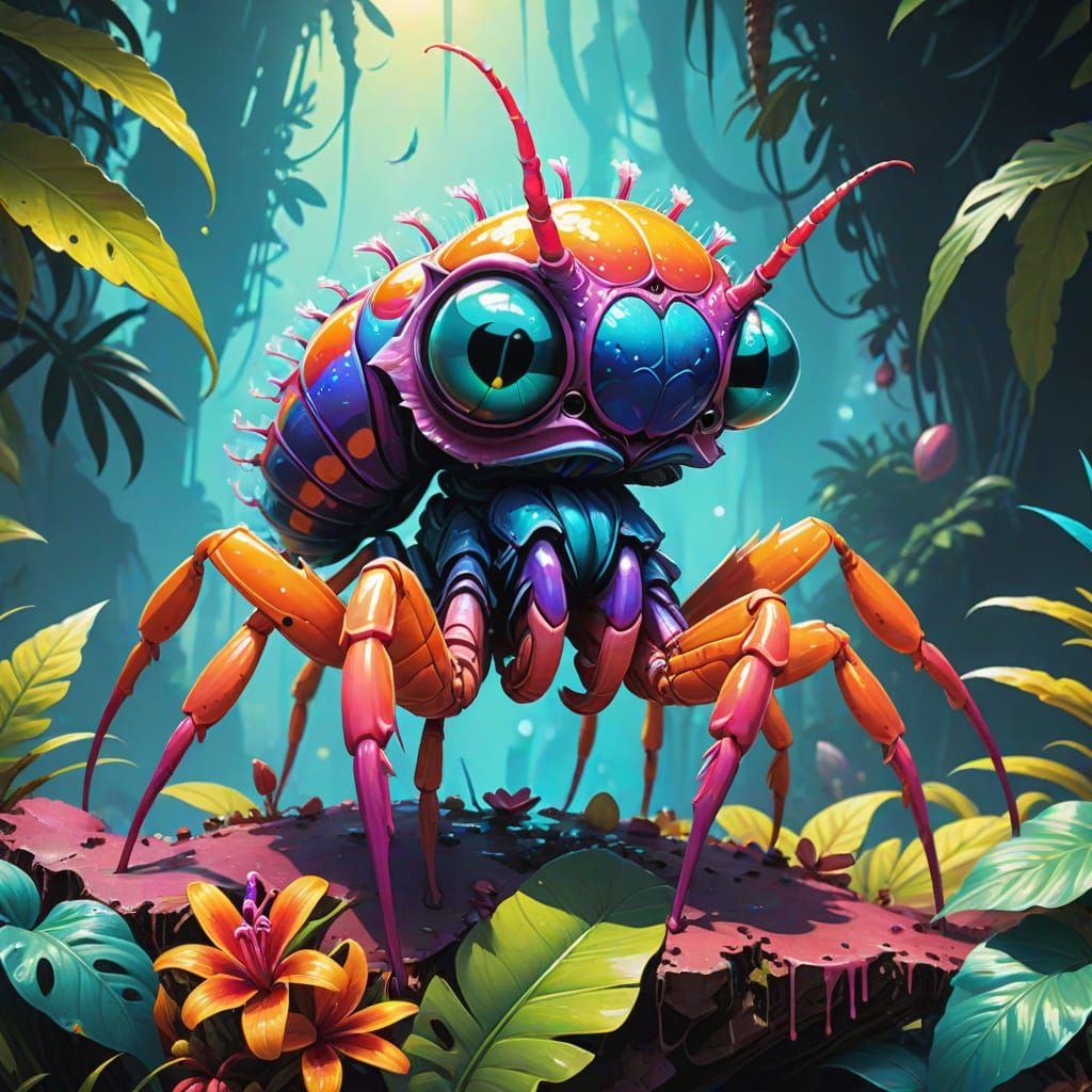 Surreal, Iridescent Beings in a Lush, Alien World