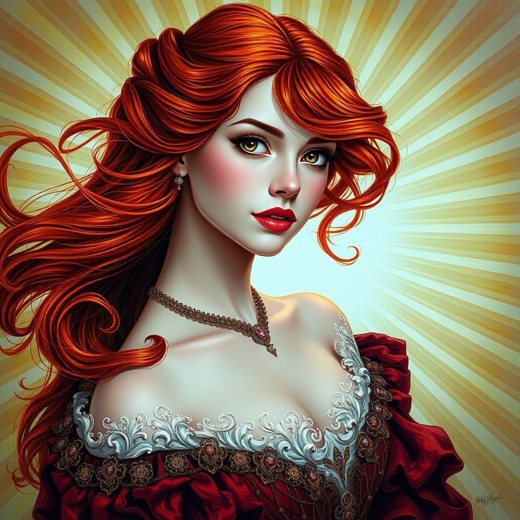 Victorian Woman in Jewel Tones