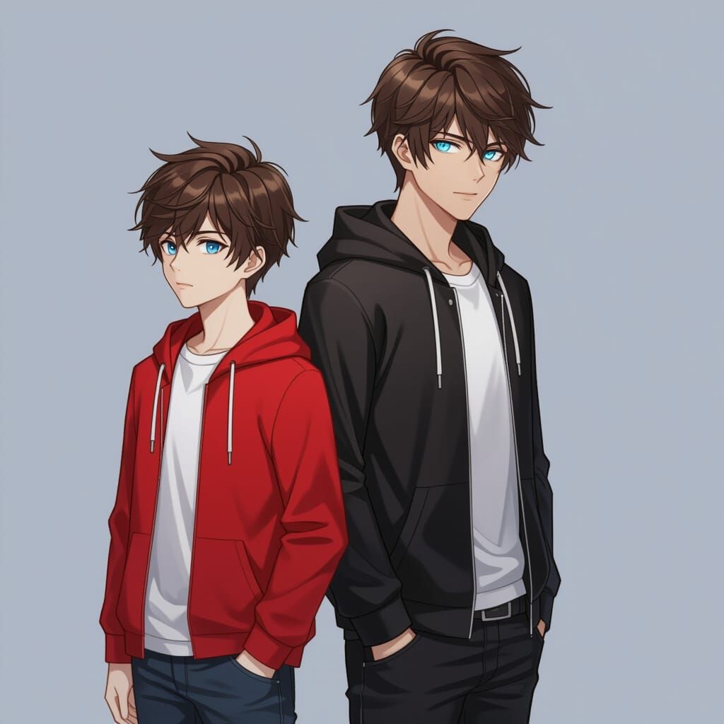 Anime Duo Gaze into Distance with Serenity