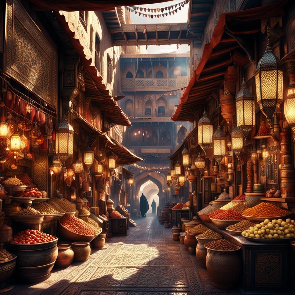 Epic Middle Eastern Souk Digital Matte Painting