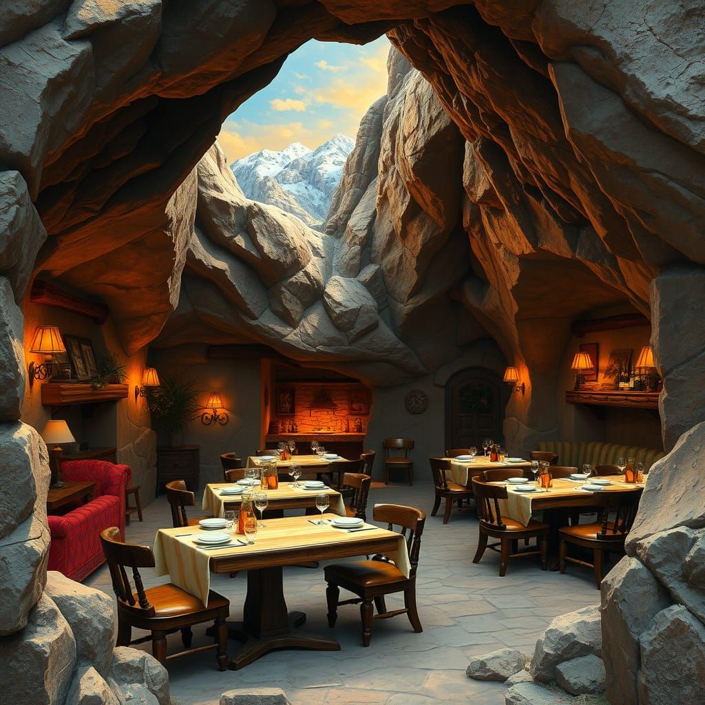 Andes Cave Restaurant in Luminism Style