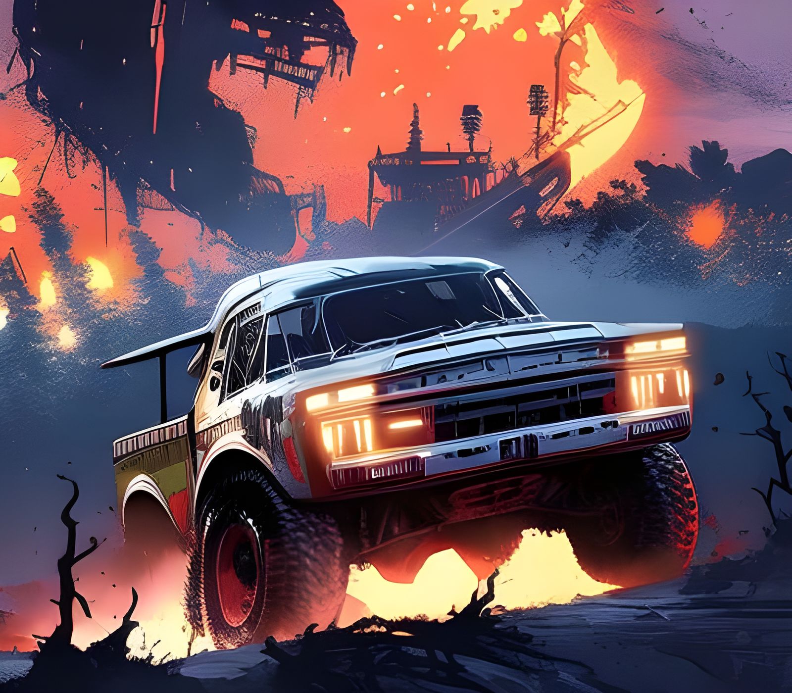 Monster Truck Poster Art in Speedpaint Style