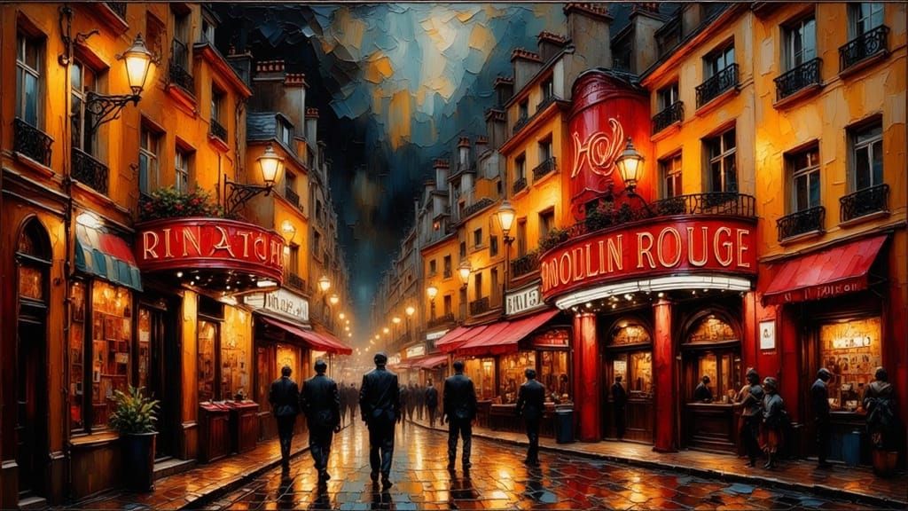 Toulouse-Lautrec at Moulin Rouge as Impasto Painting