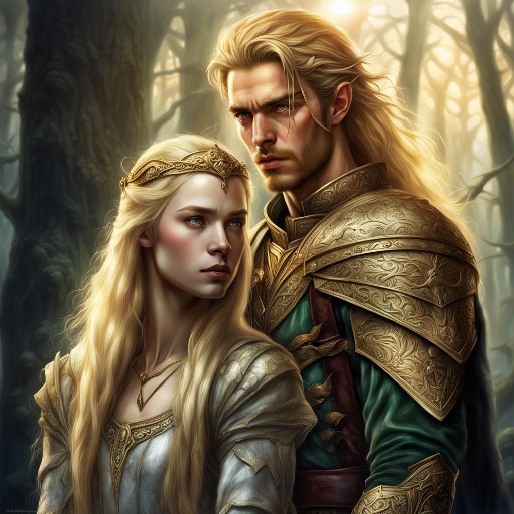 Fantasy Art: Young Hero and Elf Princess