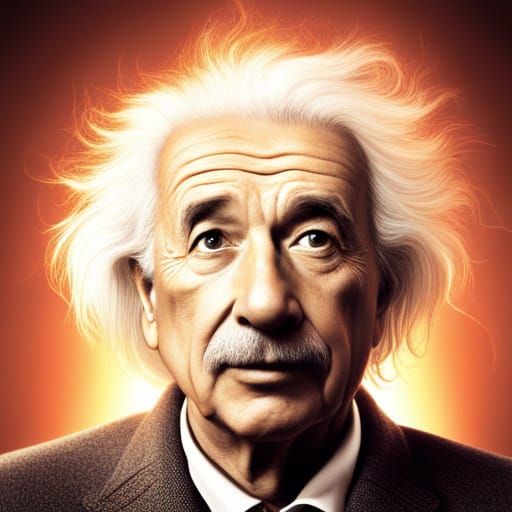 Einstein Contemplates Physics Equations Explosion