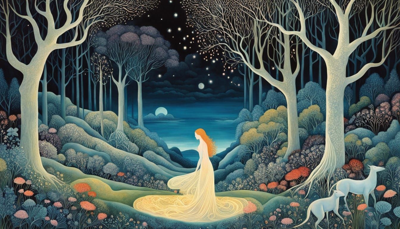 Surreal Landscape of Mystical Code and Dreamlike Worlds