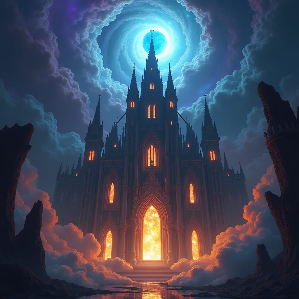 Mystical Tribunal of God in Gothic Baroque Style