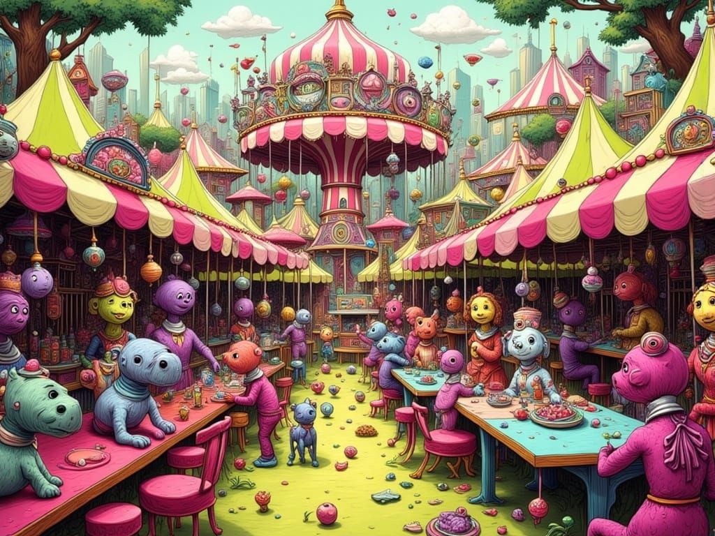 Whimsical Carnival in Dr. Seuss Style