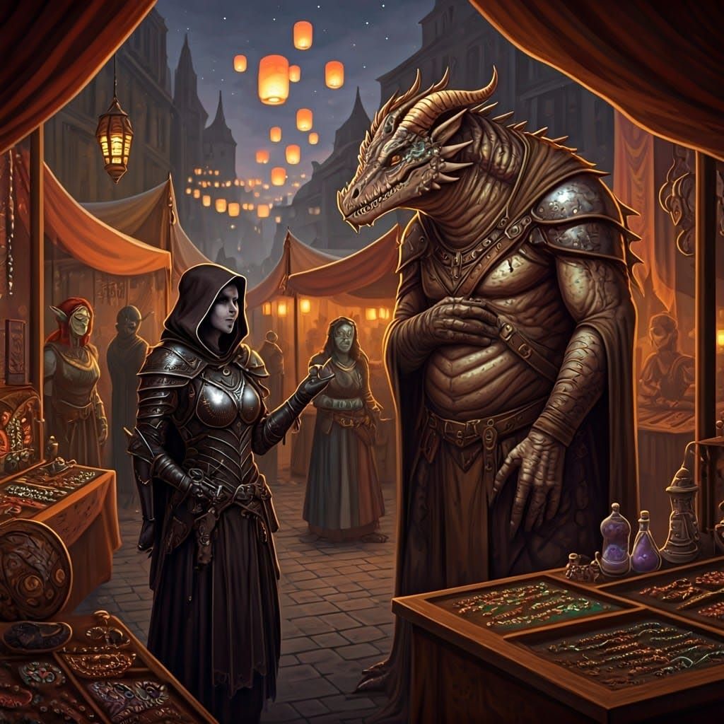 Dark Elf Rogue and Mindflayer in Fantasy Marketplace