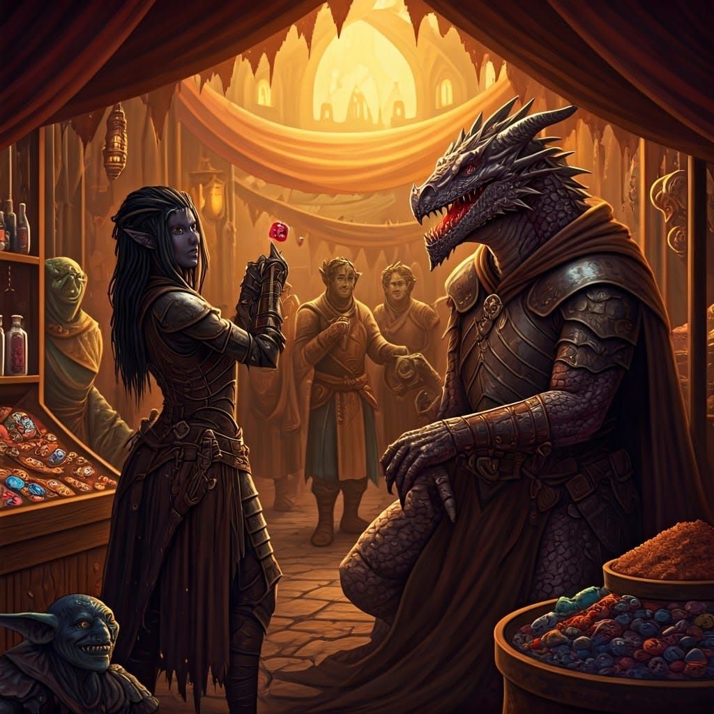 Drow Rogue in Fantasy Marketplace