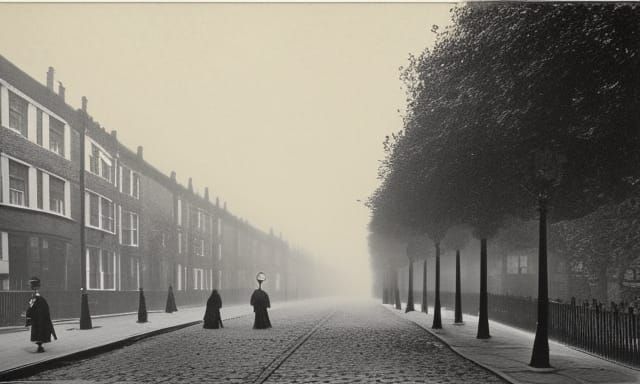 1880s Misty London Street