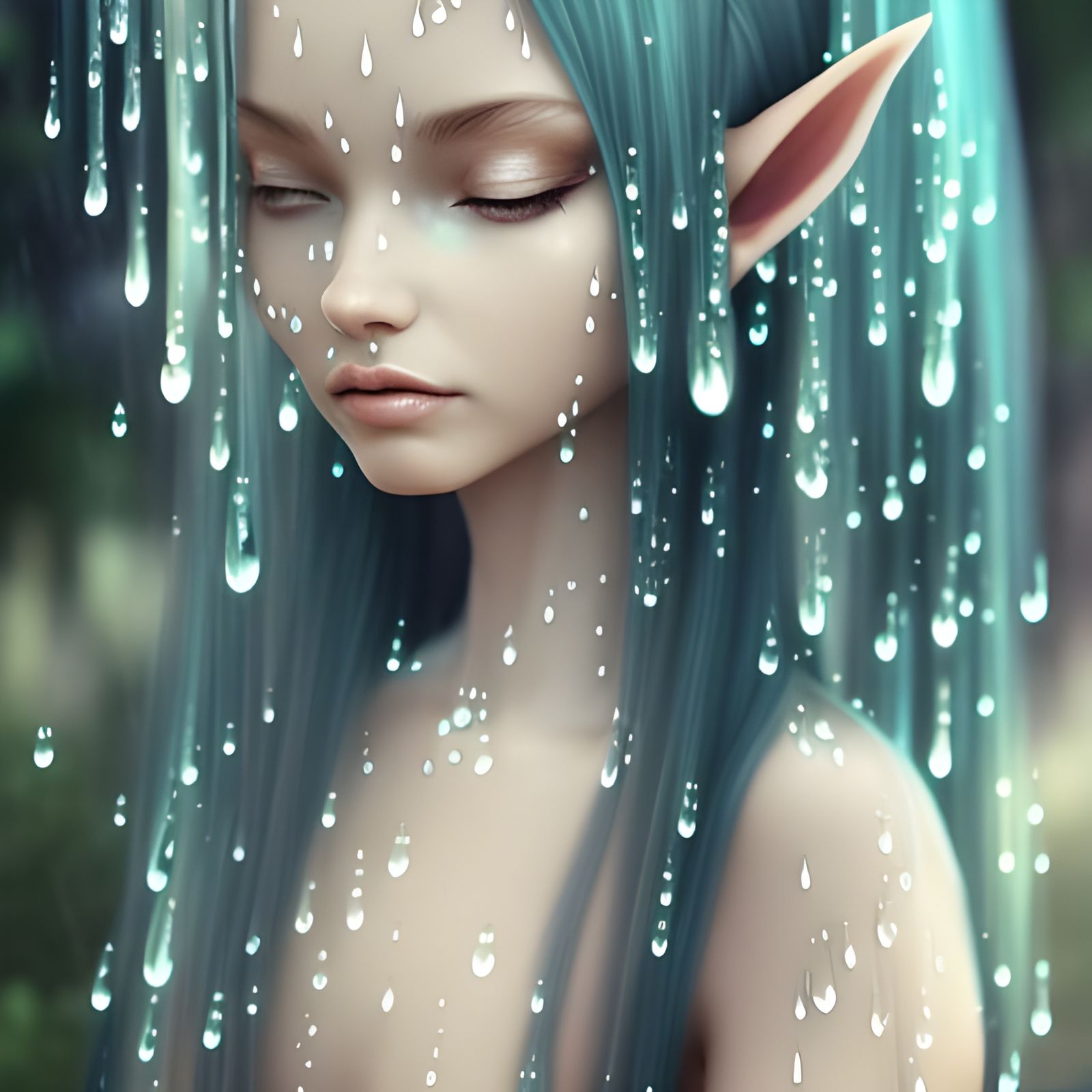 Ethereal Elf Girl Portrait in Fantasy Style
