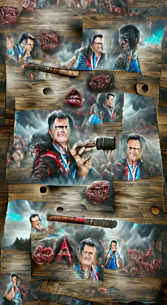 Detailed Portrait of Ash with Necronomicon in 8K