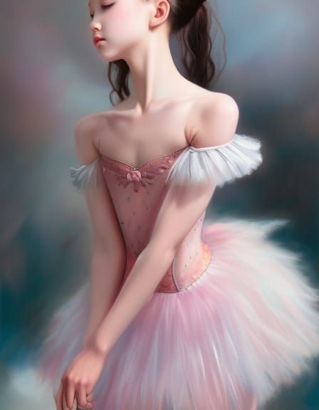 Elegant Ballerina with Punk Edge, Hyperrealistic Concept Art