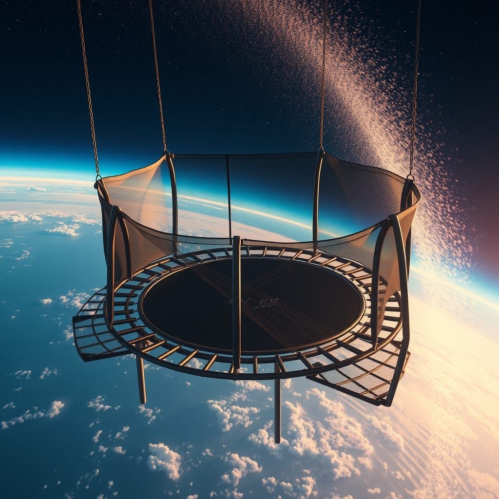 Trampoline in Earth Orbit: Dreamlike Concept Art