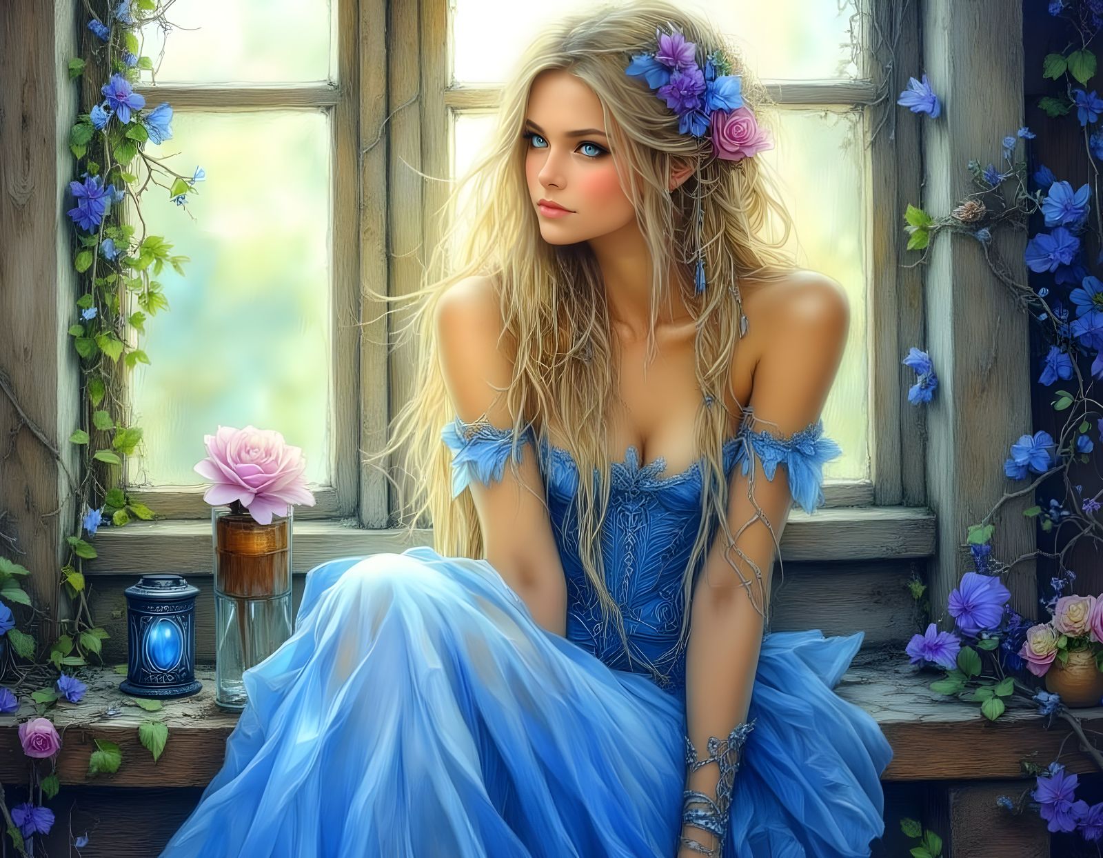 Norse Goddess in Romantic Fantasy Style