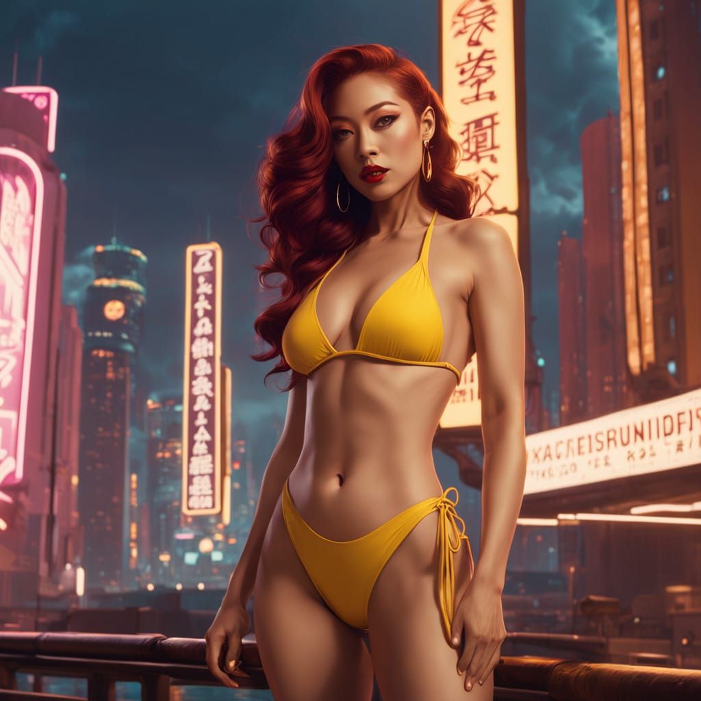 Exotic Retro-Futuristic Goddess in Art Deco Style