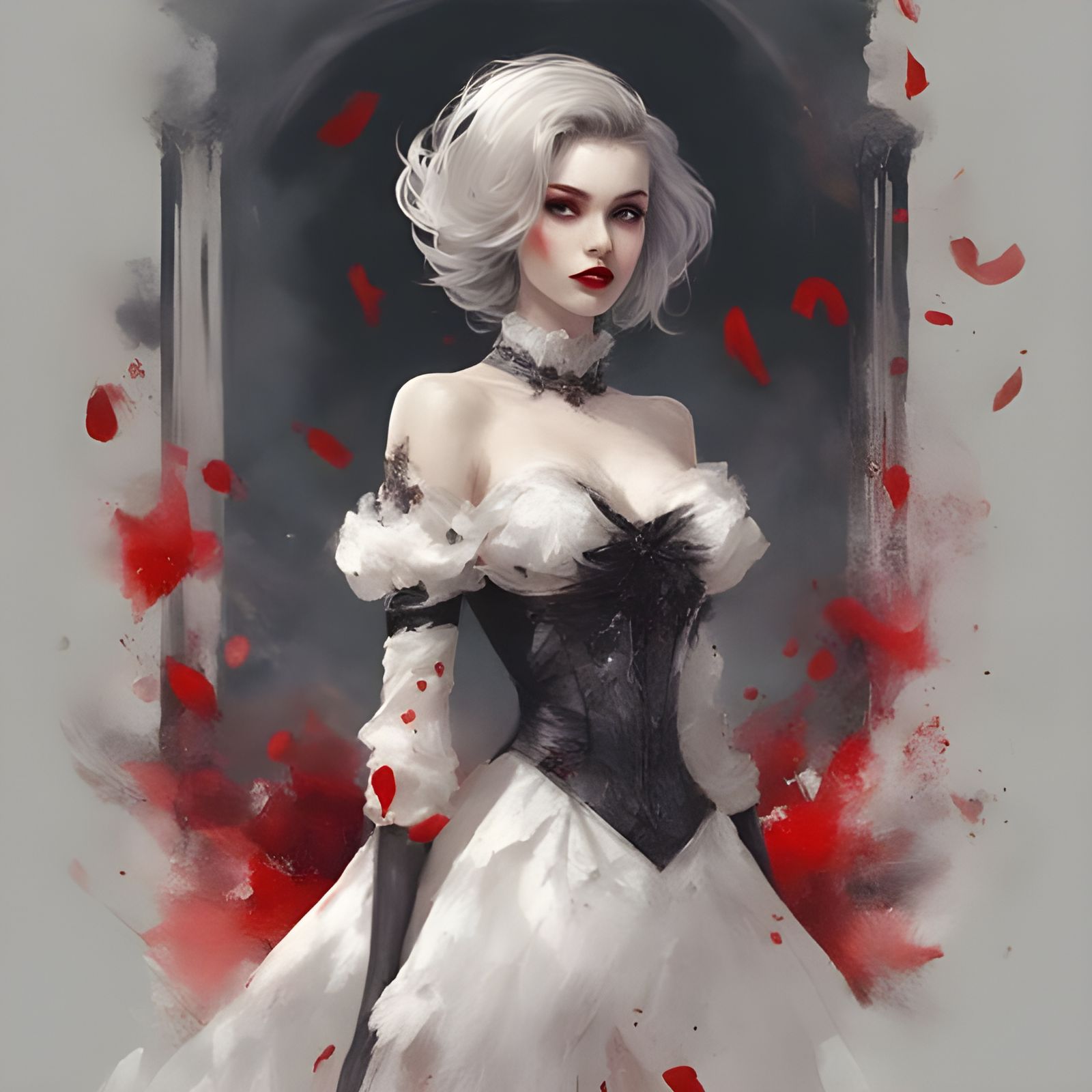 Gothic Beauty Portrait in Royo Style