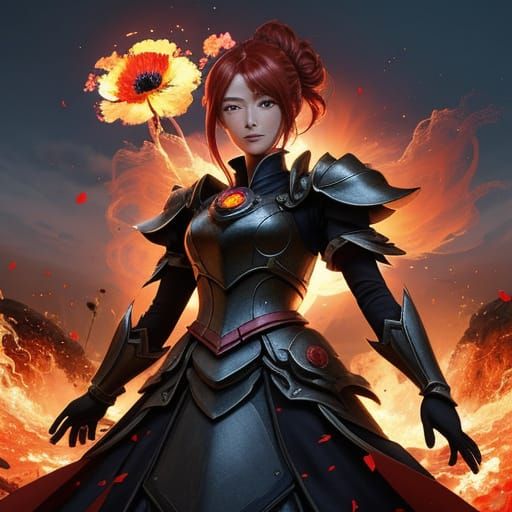 Ignescentra: Scorched Poppy-Petal Armor Anime Key Visual
