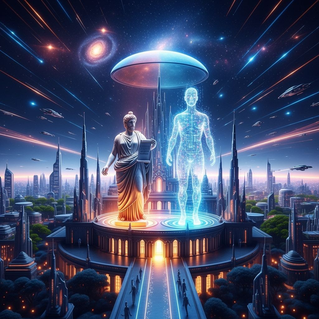 Futuristic Palace: Evolution of Technology in Digital Art