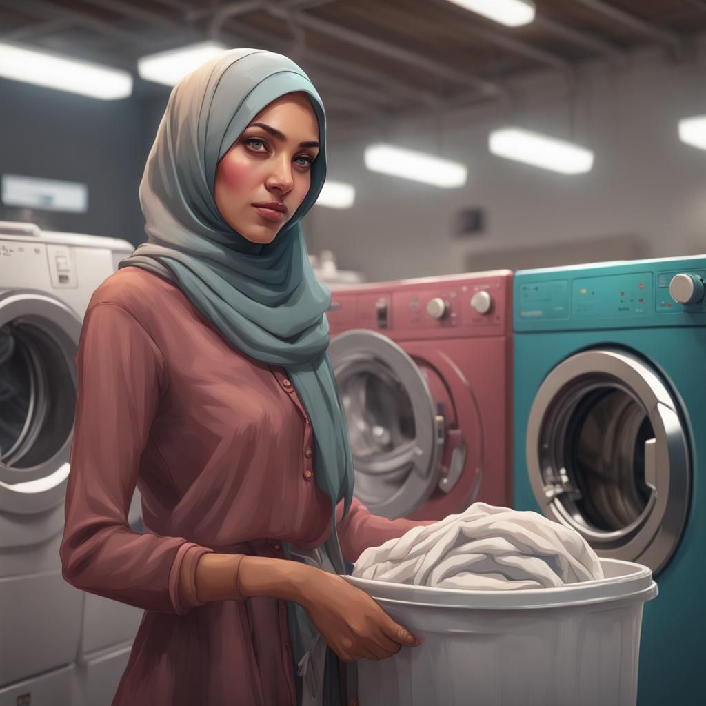 Muslim Girl Portrait in Hyperdetailed Artstation Style