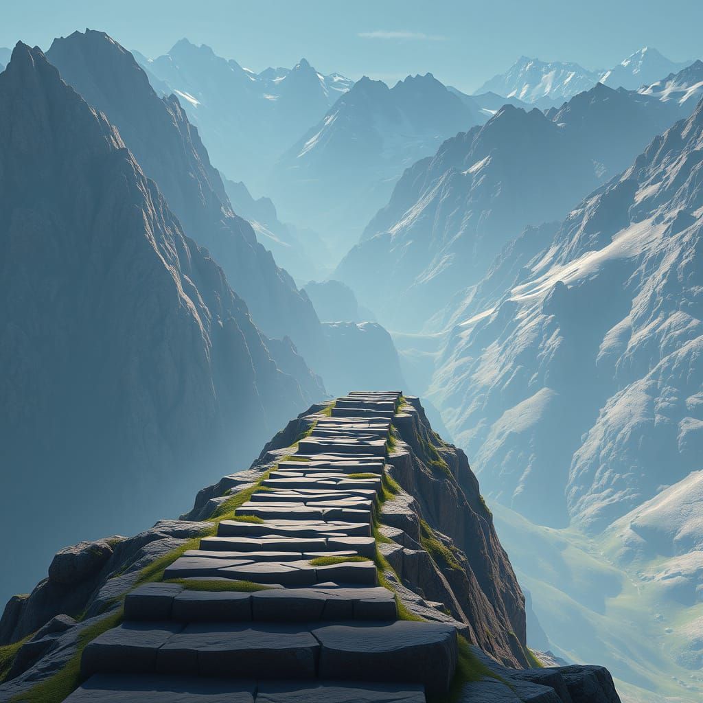 Epic Mountain Valley Ascent in Unreal Engine 5