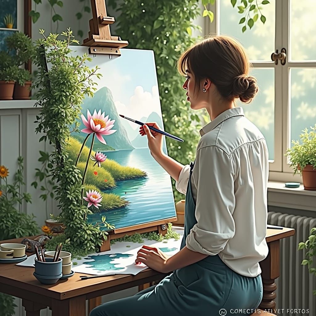 Artist's Watercolour Scene Comes Alive in Digital Art