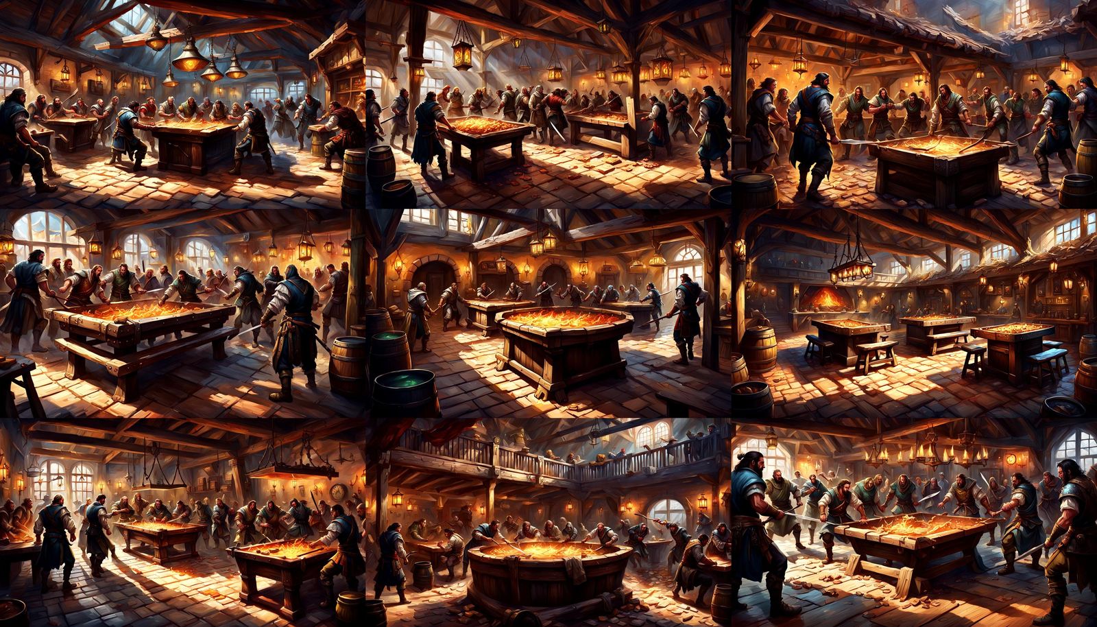 Tavern Fighting Pit in Hyperrealistic Splash Art