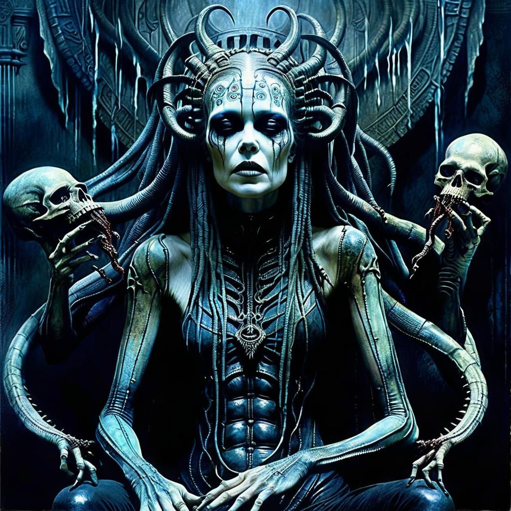 Eldritch Queen of Damned in Art Nouveau Style
