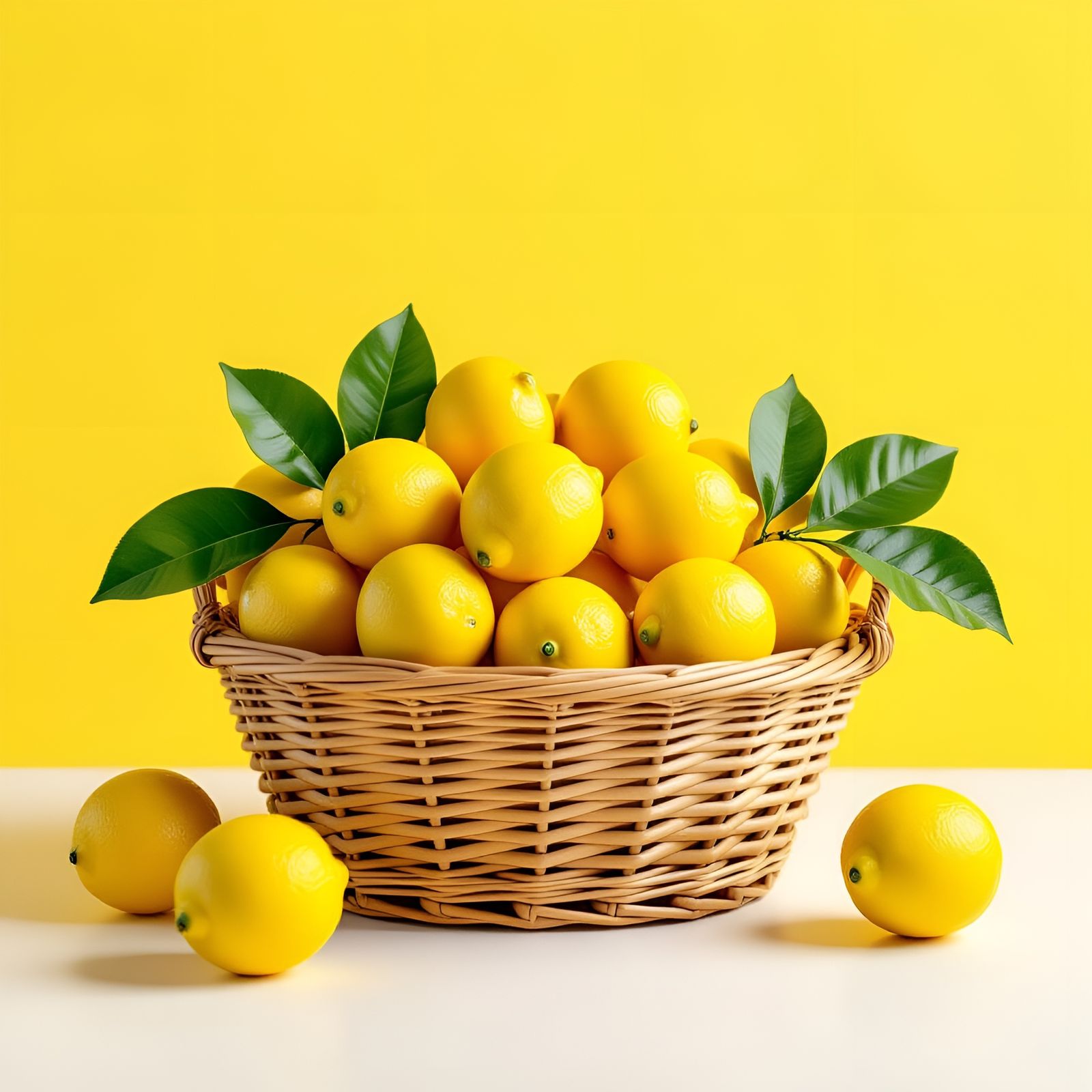 Juicy Lemons in Bright Minimalist Still Life