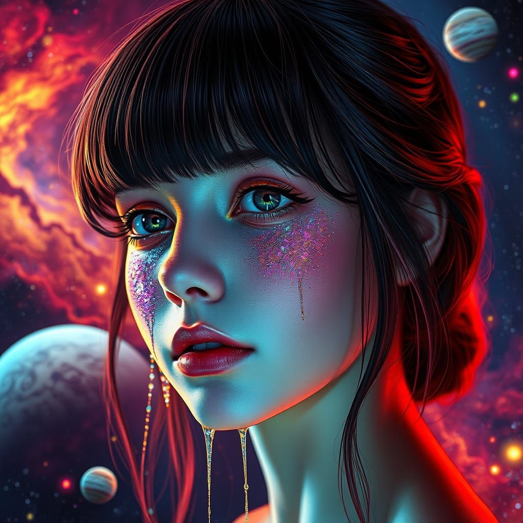 Celestial Beauty in Hyper-Realistic Portrait