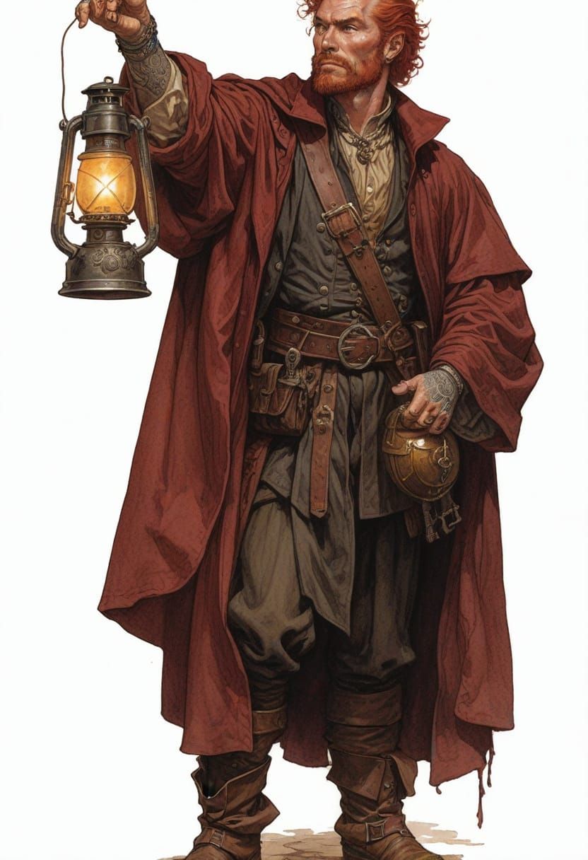 18th Century Redhead Scoundrel with Lantern, Heroic Fantasy ...