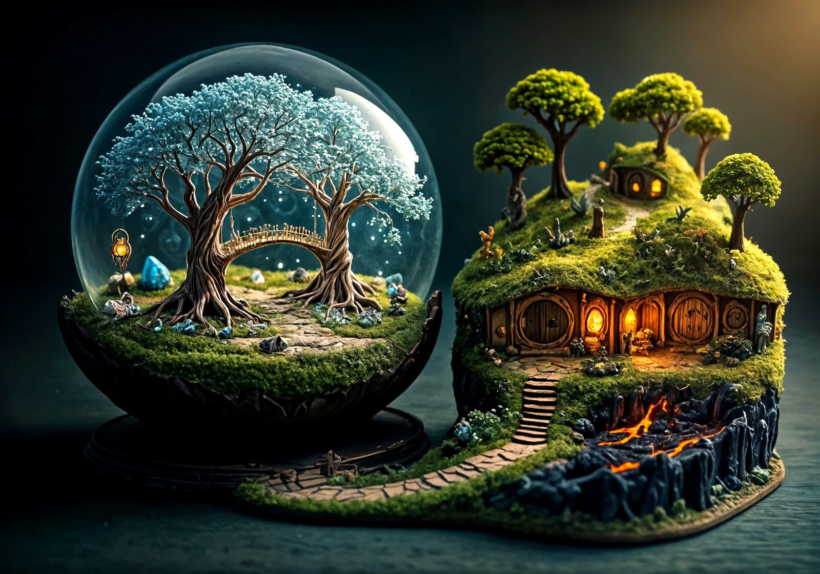 Miniature Middle-earth Realms: A High Fantasy Scene