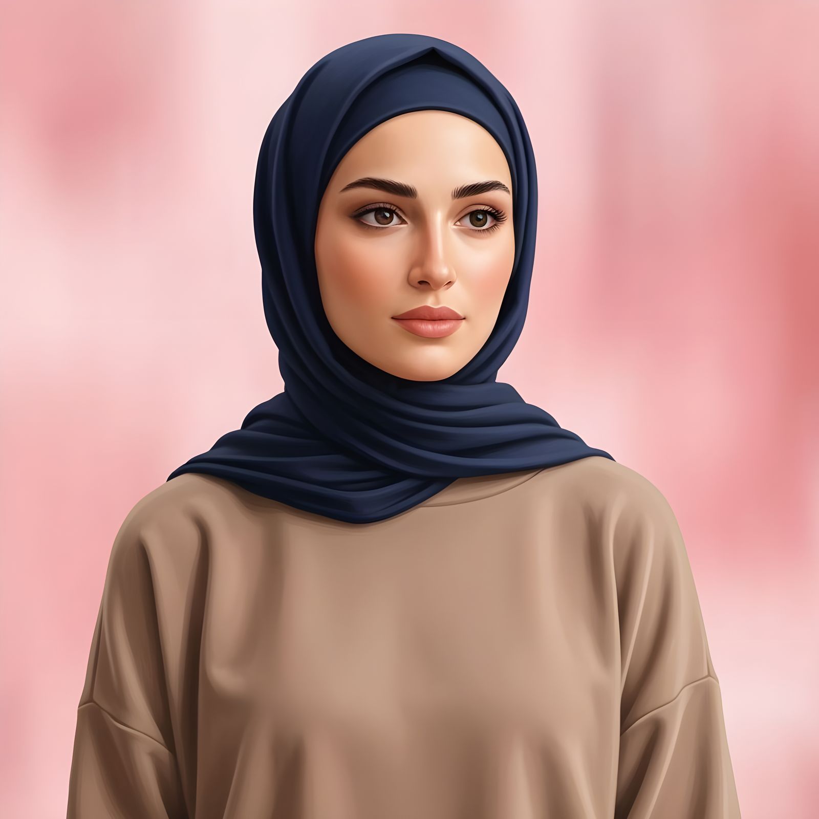 Detailed Portrait of a Beautiful Hijabi Woman