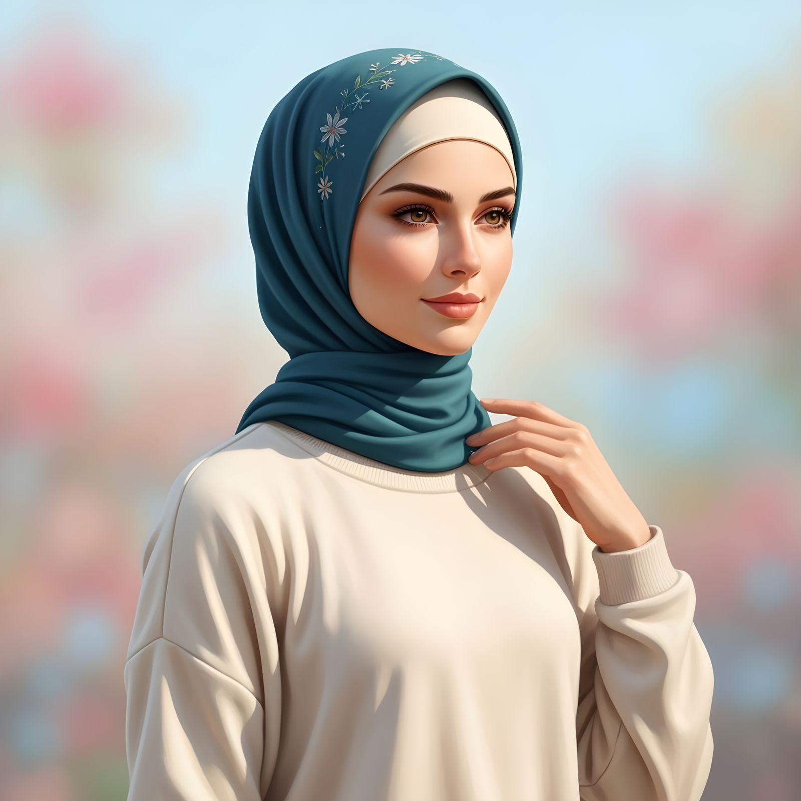 Portrait of a Beautiful Woman Wearing Hijab