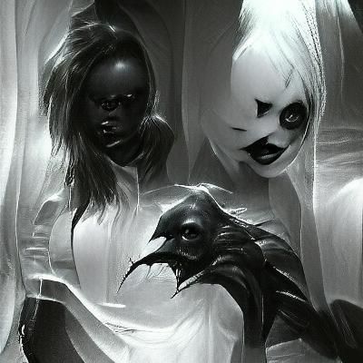 Sinister Black and White Fantasy Illustration