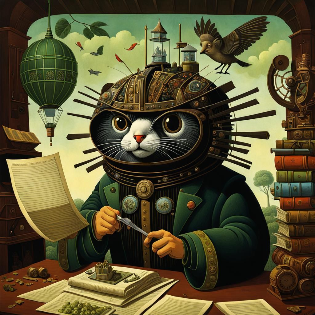 Steampunk Shredder Scene in Whimsical Style