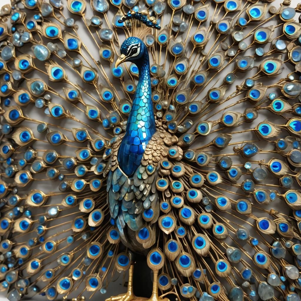 Labradorite Peacock Statue: A Gemstone Masterpiece