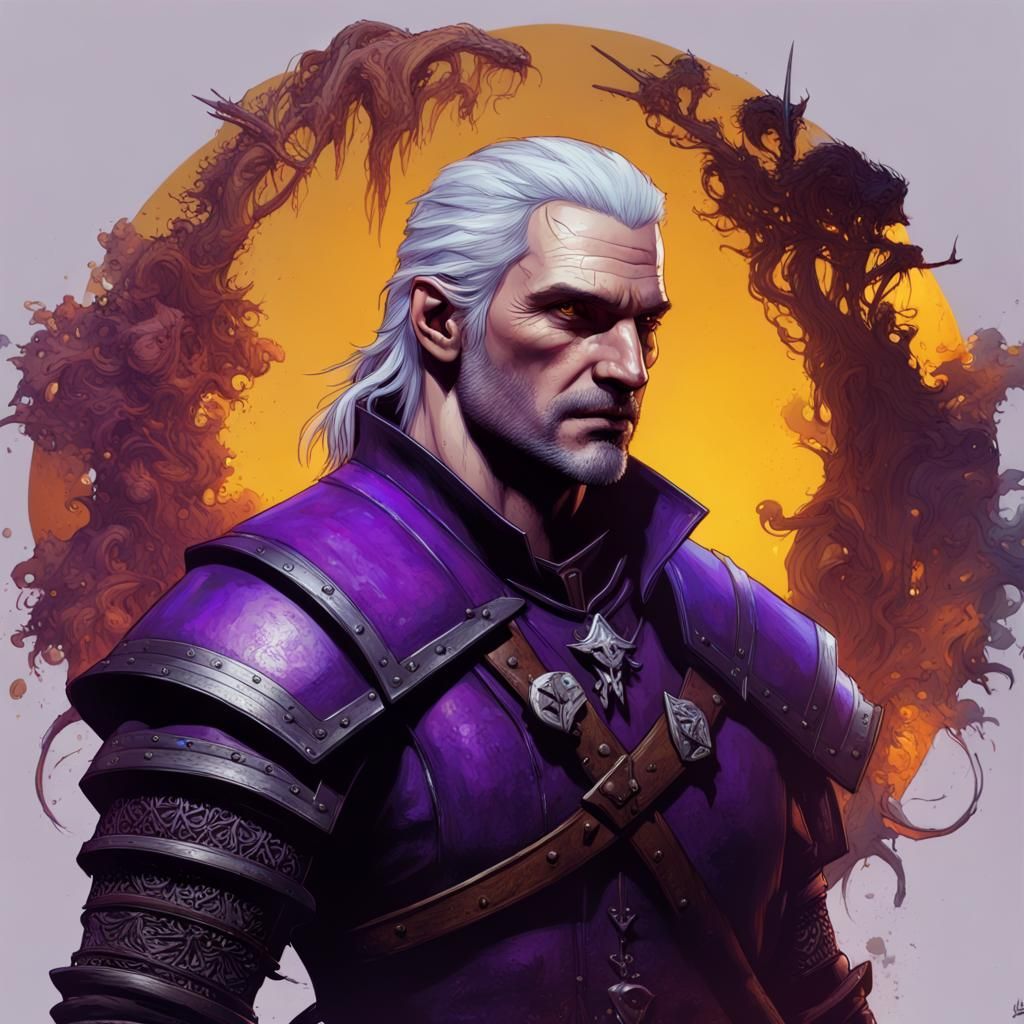 Witcher in Dark Fantasy Style