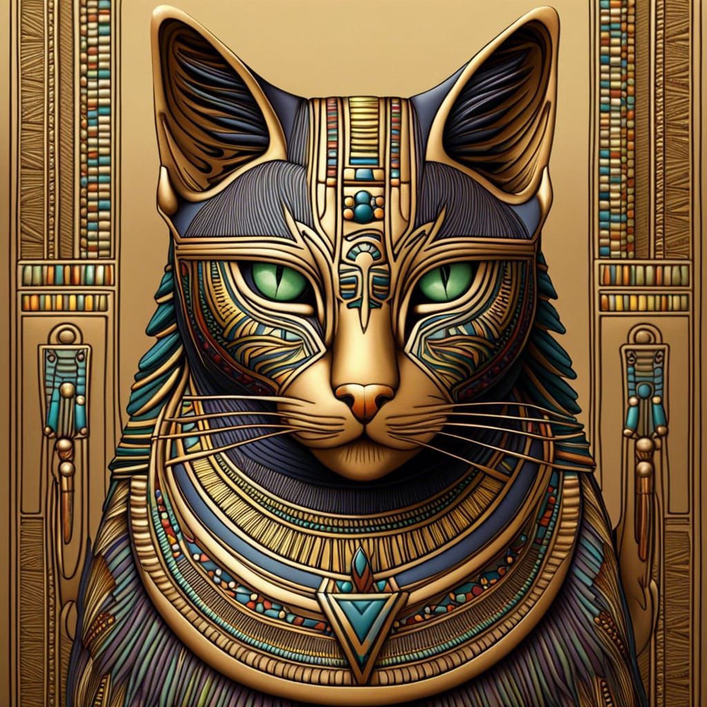 Egyptian Cat with Intricate Details