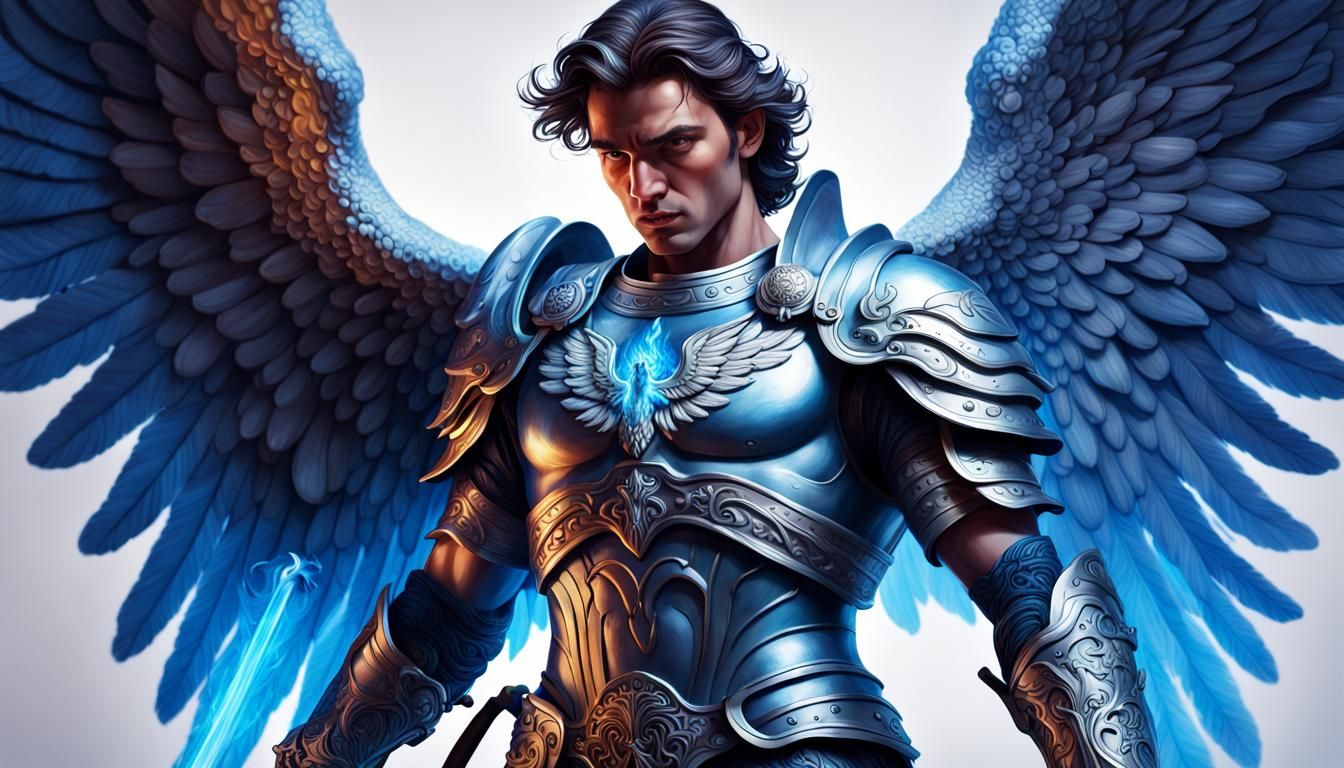 Archangel Michael with Sword of Blue Flame