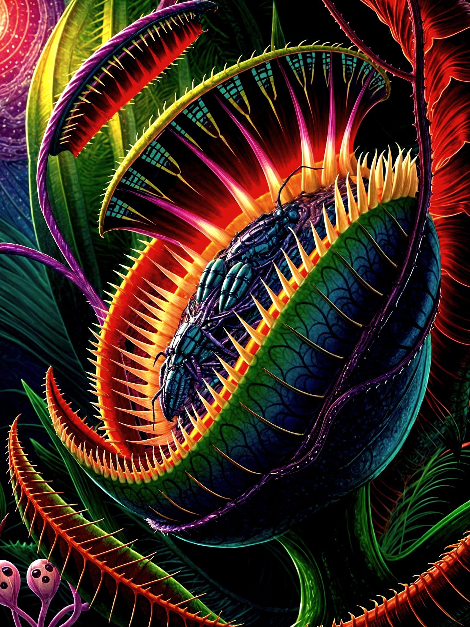 Alien Flower in Cyberpunk Digital Art