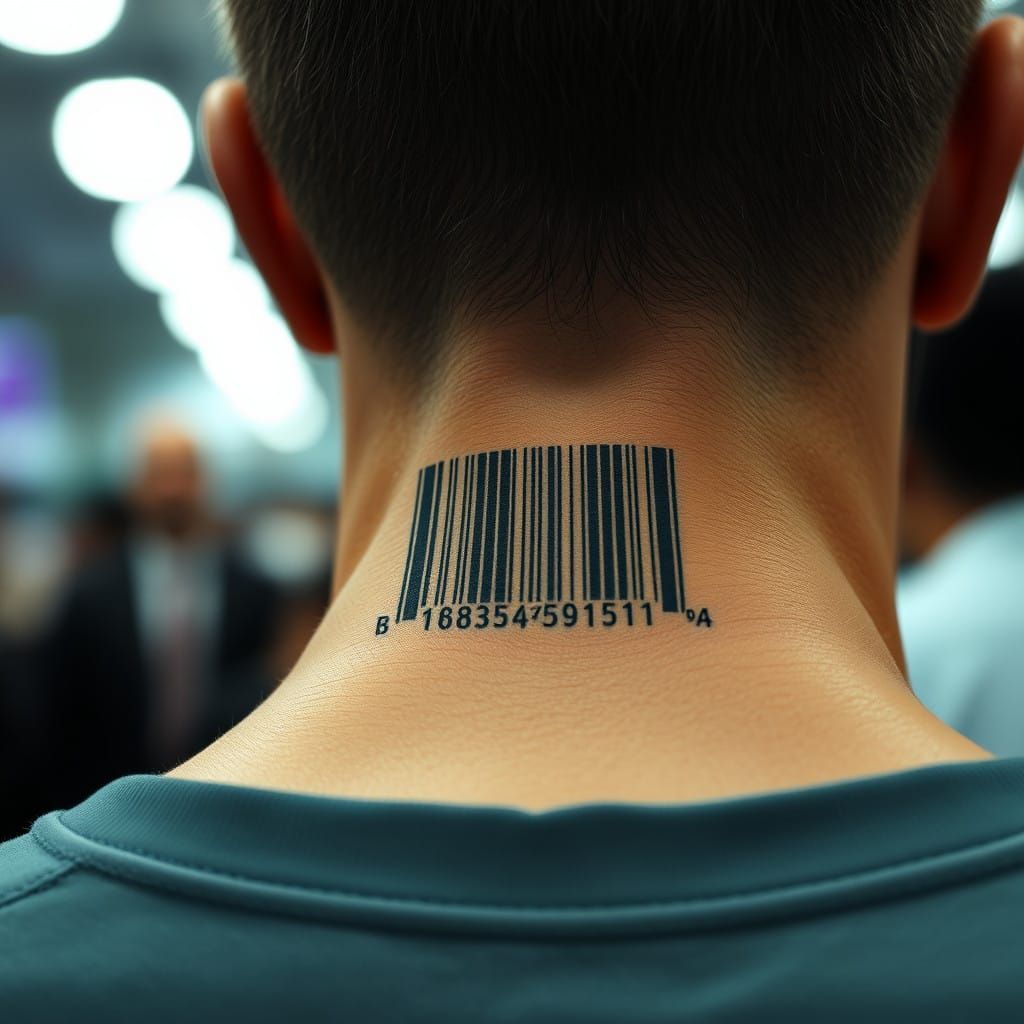 Barcode Tattoo on a Mysterious Stranger