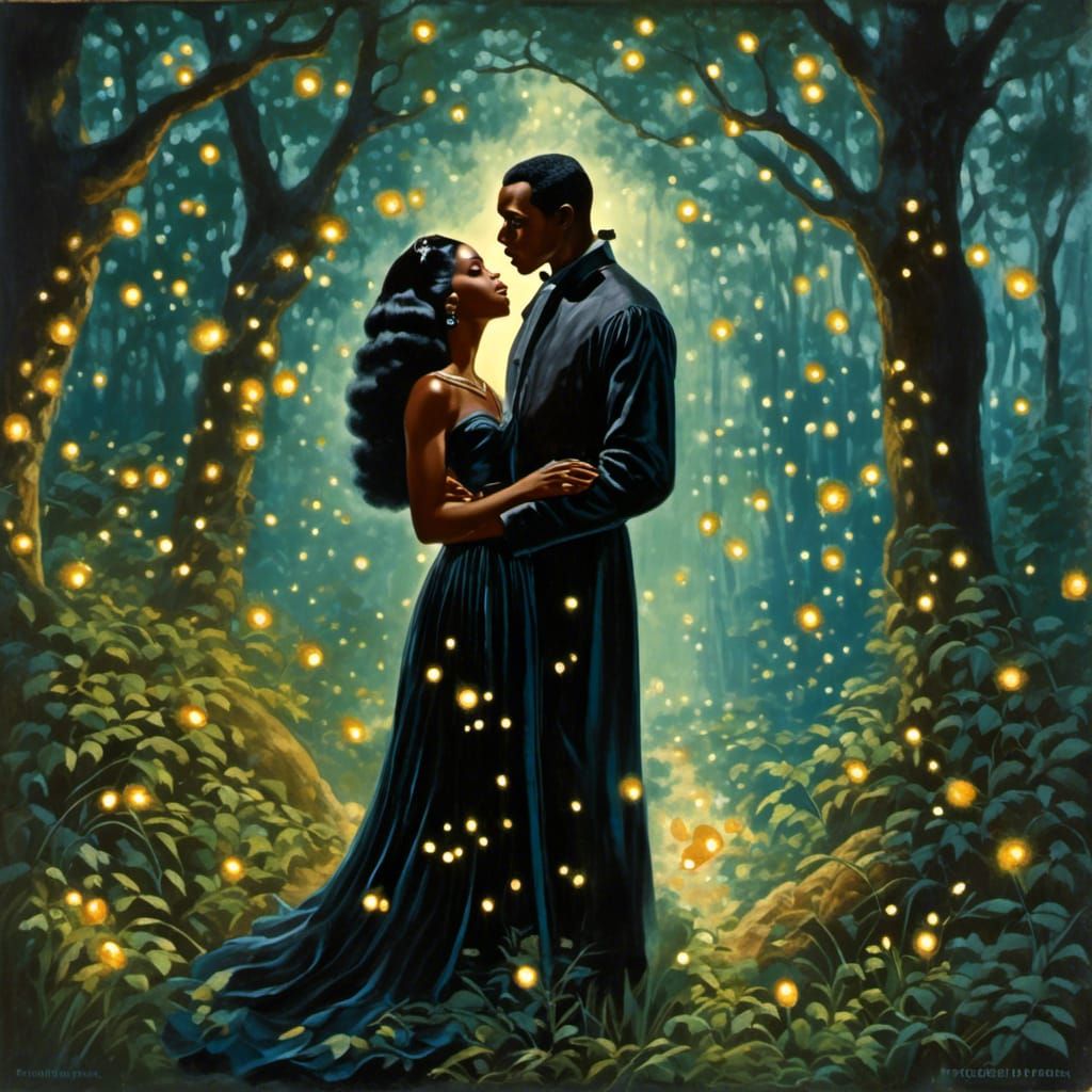 Romantic Forest Encounter in Early Film Style