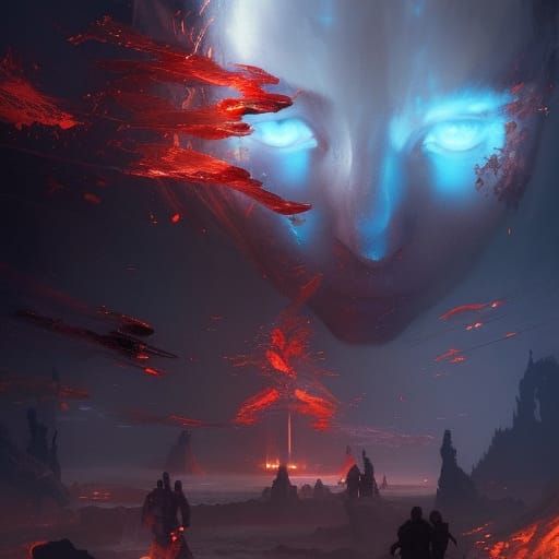 Elemental Avatars in Dark Fantasy Style